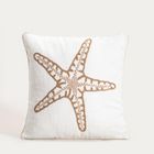 Homla, Prem, poszewka, z haftowaną rozgwiazdą i sztruksową lamówką, 45-45 cm