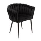 Homla, Prinssi, krzesło, welurowe czarne, 64-54-73 cm