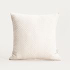 Homla, Riley, poszewka, bawełniana ecru z dekoracyjnym przeszyciem geometrycznym, 45-45 cm