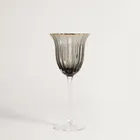 Homla, Scuro, kieliszek do wina, czarny ze złotym rantem, 0,45l