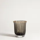 Homla, Scuro, szklanka ryflowana ze złotym rantem, 0,22l