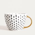 Homla, Sidi, kubek w czarne łezki ze złotym uchem, 0,48l