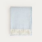 Homla, Sorbo, koc, z frędzlami i strukturalnym błękitnym wzorem, 150-200 cm