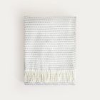 Homla, Sorbo, koc z frędzlami i strukturalnym szarym wzorem, 150-200 cm