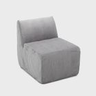 Homla, Svela, fotel modułowy, szary sztruksowy, 59,5-80-62 cm