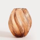 Homla, Swirl, wazon szklany zakręcony, brązowy, 17-21 cm