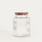 Homla, Tarro, pojemnik ryflowany z drewnianą pokrywką, 1,6l