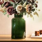 Homla, Tenno, wazon szklany, zielony, 14,5-14,5-25,5 cm