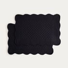 Homla, Vela, maty stołowe, czarne prostokątne z pikowaniem, 30-45 cm, 2 szt.