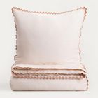 Homla, Vela, pościel, bawełniana z ozdobną lamówką beżowa, 160-200 cm