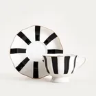 Homla, Velos, filiżanka ze spodkiem, w czarne paski, 0,15l