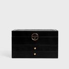 Homla, Virello, szkatułka na biżuterię, kuferek czarny, 23-17-13,5 cm