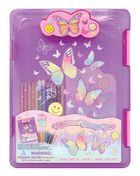 Hot Focus, teczka A4 z klipsem + kredki, motylki, 1 szt.