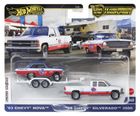 Hot Wheels, 50. rocznica, '63 Chevy Nova & '88 Chevy Silverado 3500, pojazdy transportowe Premium, skala 1:64, HRV42