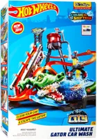 Hot Wheels, Mega Myjnia - Atak krokodyla, zestaw torów