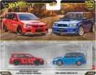 Hot Wheels, Premium, Kultowe auta, Mitsubishi Lancer Evolution IX Wagon & Subaru Forester, zestaw 2 pojazdów, 1:64, JHW46