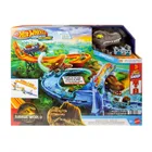 Hot Wheels, RacerVerse Jurassic World, Morski dinopościg, zestaw do zabawy z autkiem