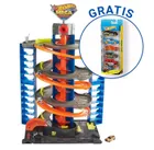Hot Wheels, Zakręcony Mega Garaż + zestaw 5 autek gratis, zestaw promocyjny