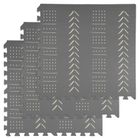 Humbi, mata piankowa, puzzle piankowe, szare we wzór, 62-62-1 cm, 3 szt.