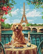 Ideyka, diamentowa mozaika, Retriever w Paryżu, 40-50 cm