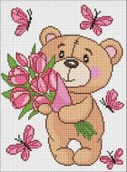 Ideyka, diamentowa mozaika, Uroczy pluszowy miś, 30-40 cm