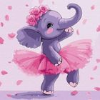 Ideyka, malowanie po numerach, Baletnica słoń, 30-30 cm