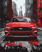 Ideyka, malowanie po numerach, Czerwony mustang, 40-50 cm