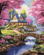 Ideyka, malowanie po numerach, Dom w kwiatach, 40-50 cm