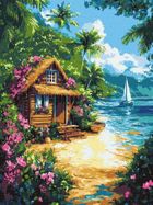 Ideyka, malowanie po numerach, Dom w tropikach, 30-40 cm