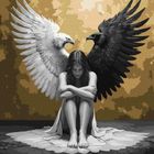 Ideyka, malowanie po numerach, Dwie strony duszy metal, 40-40 cm