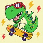 Ideyka, malowanie po numerach, Fajny dinozaur