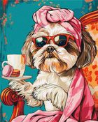 Ideyka, malowanie po numerach, Figlarny shih tzu, 40-50 cm