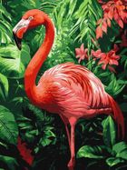 Ideyka, malowanie po numerach, Flamingi w tropikach