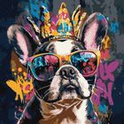 Ideyka, malowanie po numerach, jasny buldog, 40-40 cm