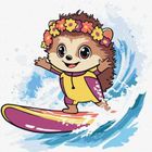 Ideyka, malowanie po numerach, Jeż łapie falę Kids