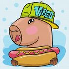 Ideyka, malowanie po numerach, Kapibara i hot dog Kids