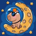 Ideyka, malowanie po numerach, Kapibara na księżycu, 30-30 cm