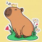 Ideyka, malowanie po numerach, Kapibara słucha śpiewu..