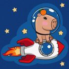 Ideyka, malowanie po numerach, Kapibara w rakiecie, 30-30 cm