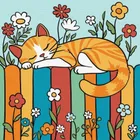 Ideyka, malowanie po numerach, Kot na ogrodzeniu