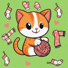 Ideyka, malowanie po numerach, Kotek i kłębuszek