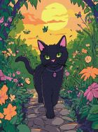Ideyka, malowanie po numerach, Kotek w ogrodzie, 30-40 cm