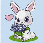 Ideyka, malowanie po numerach, Króliczek z hortensjami