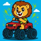 Ideyka, malowanie po numerach, Lew w samochodzie Kid