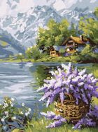 Ideyka, malowanie po numerach, Liliowy kosz, 30-40 cm