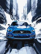 Ideyka, malowanie po numerach, Niebieski mustang, 30-40 cm