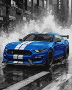 Ideyka, malowanie po numerach, Niebieskie wyścigi, 40-50 cm