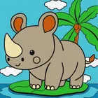 Ideyka, malowanie po numerach, Nosorożec, 25-25 cm