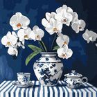Ideyka, malowanie po numerach, Orchidea w porcelanie