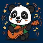 Ideyka, malowanie po numerach, Panda z gitarą Kids